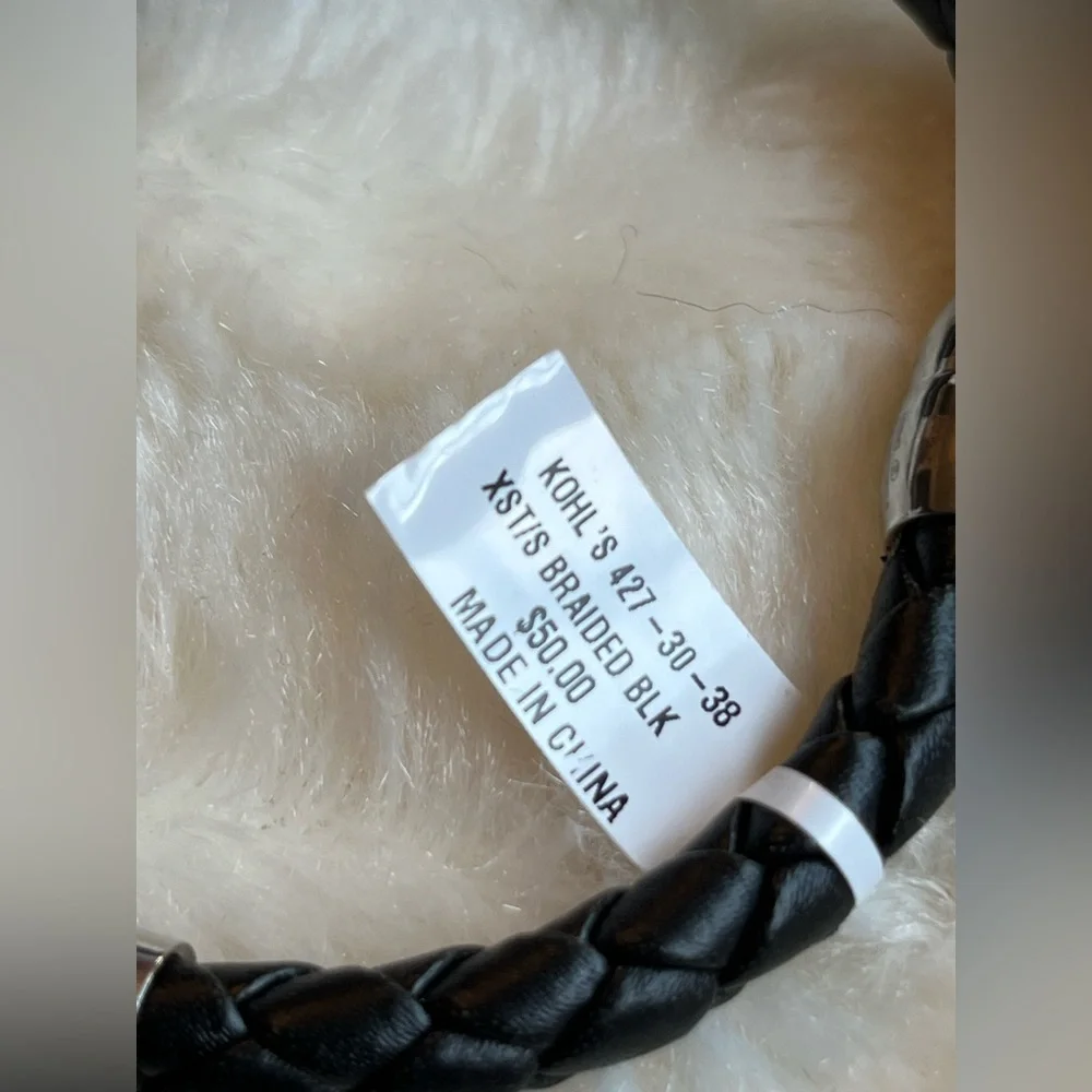 Kohl’s stainless steel black braided bracelet NIB